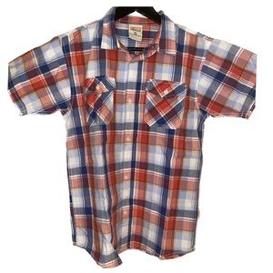 Smith’s American Shirt Sleeve Plaid Button Down size 18/20 XL